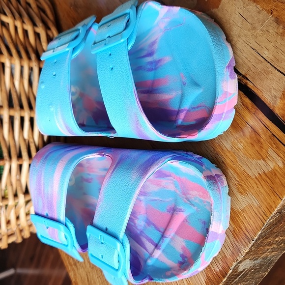 Multi Color Swirl Slides Sandals Size 10 - Picture 2 of 10